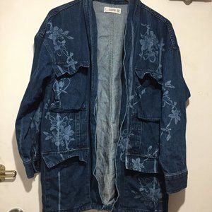 MANGO OPEN FRONT DENIM JACKETS ONE SIZE